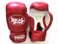 Перчатки для кикбоксинга REALSPORT RS110 10 унций, красный